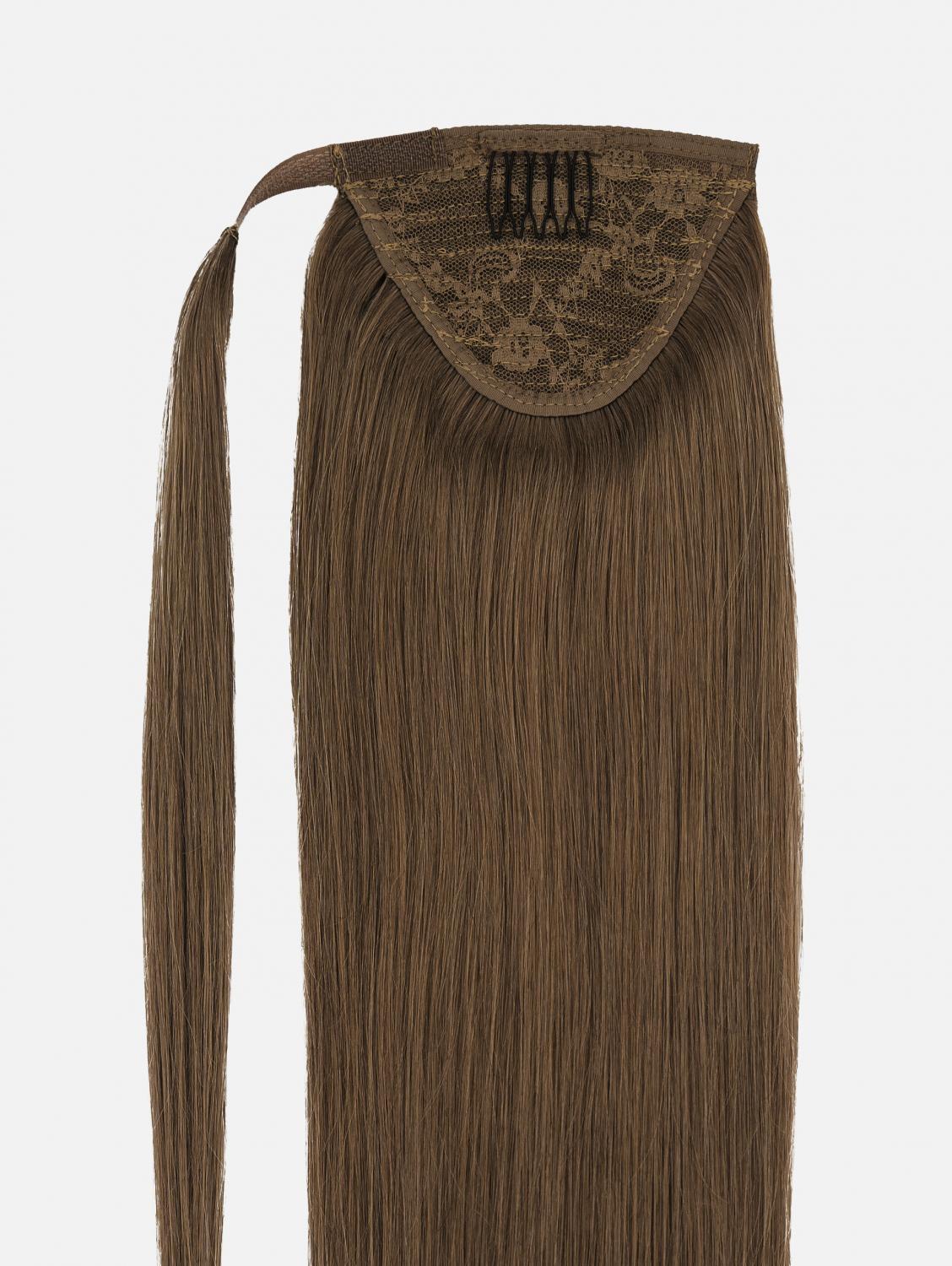Ponytail Extensions Echt Haar Original Clip-In - 90g, #4 (Mocha Brown) | 55cm