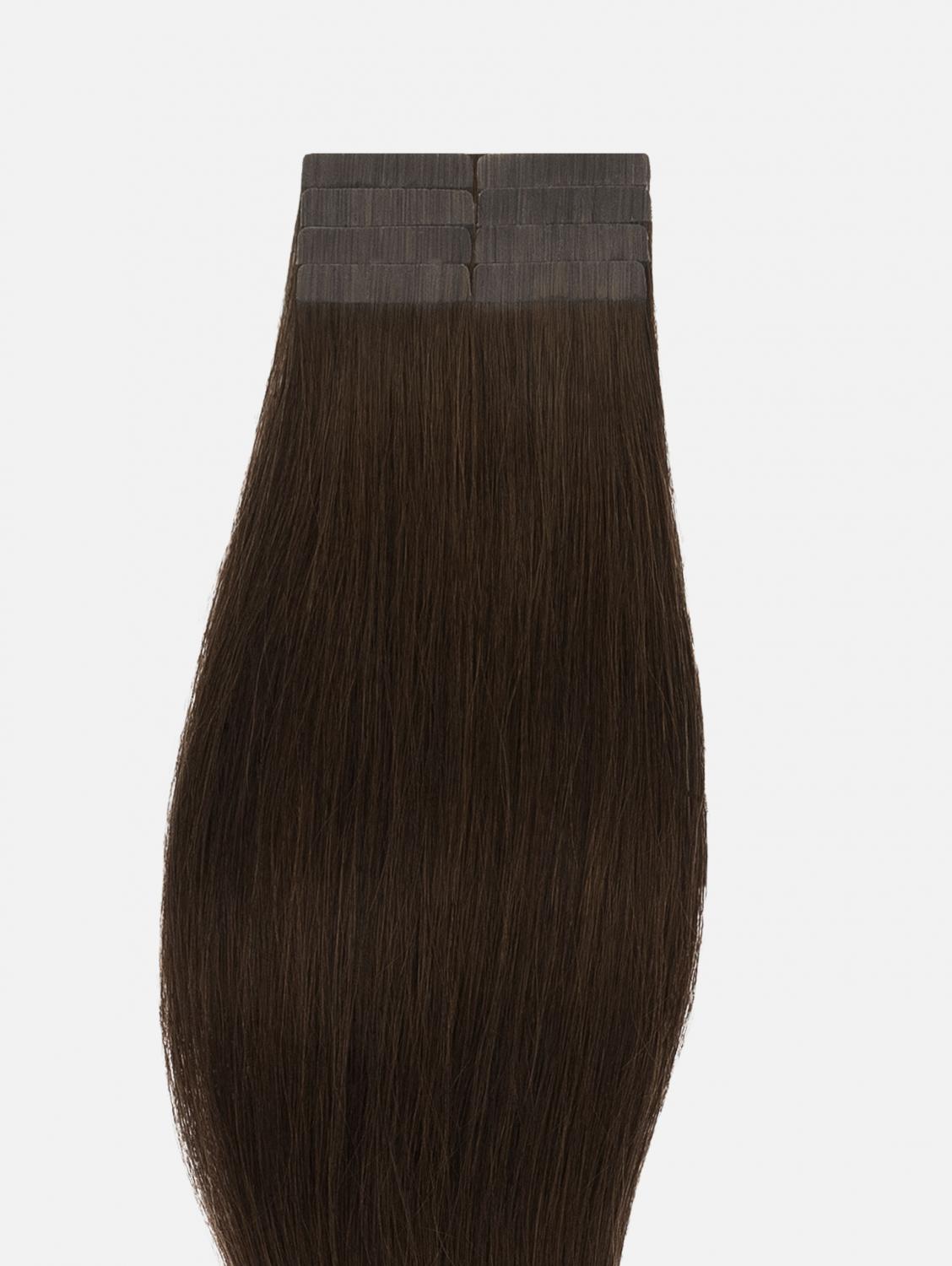 Original Tape Extensions Steil - 8 Stuks, #2 (Chocolate Brown) | 50cm