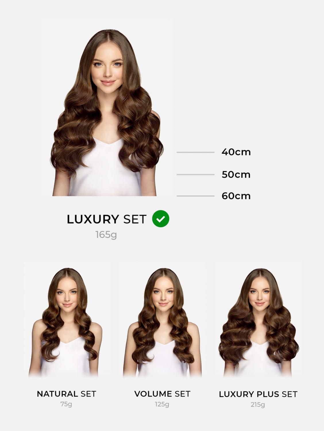 Original Clip-In Extensions Set LUXURY Steil