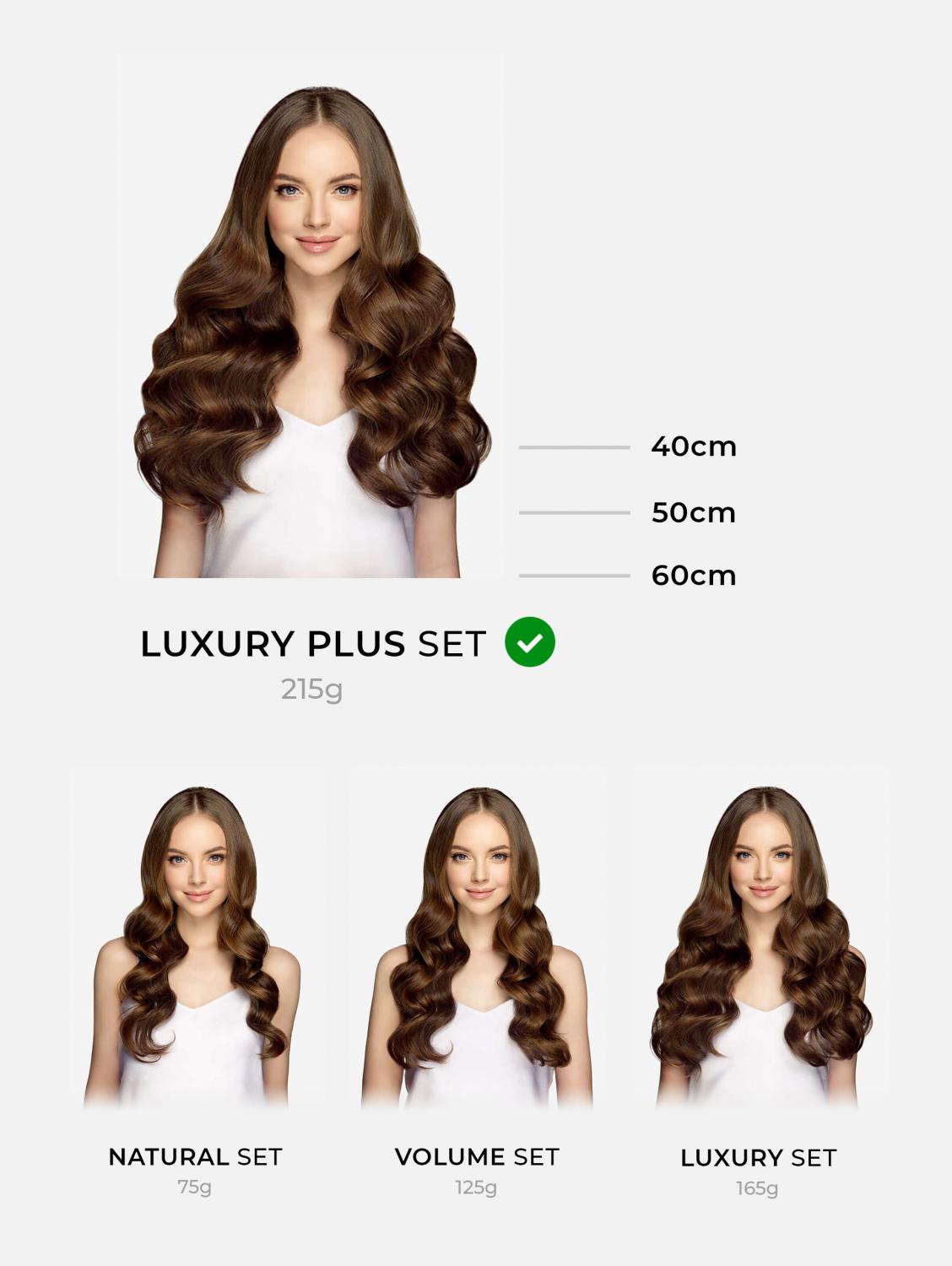 Original Clip-In Extensions Set LUXURY PLUS Steil